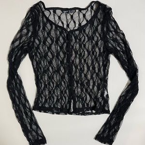 Sheer cropped cardigan